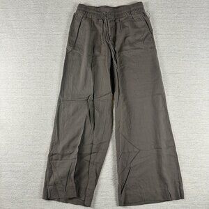 A New Day Linen Blend Wide Leg Drawstring Pocket Pants Women's Size S Beach pull